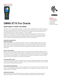 Omnii XT15 for Oracle Spec Sheet