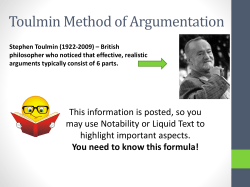 Toulmin Method of Argumentation
