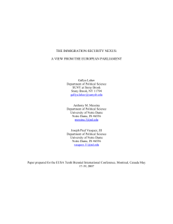 THE IMMIGRATION-SECURITY NEXUS: A VIEW FROM THE