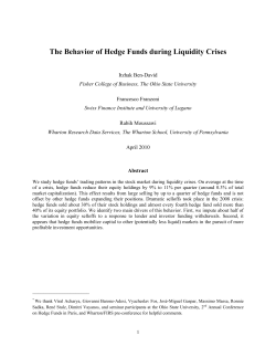 The Behavior of Hedge Funds during Liquidity Crises