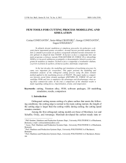 fem tools for cutting process modelling and simulation