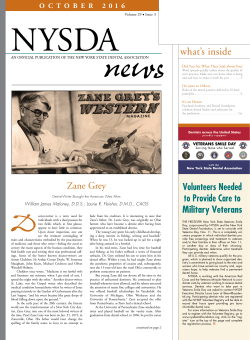 October 2016 - New York State Dental Association