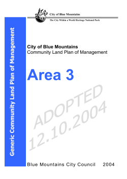 Generic Community Land Plan of Management