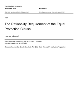 Rationality Requirement of the Equal Protection Clause, The