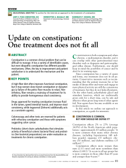Update on constipation: One treatment does not fit all