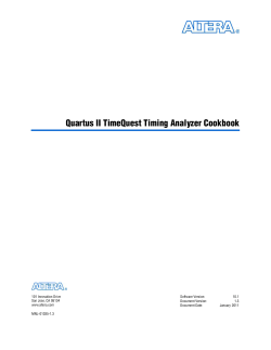 Quartus II TimeQuest Timing Analyzer Cookbook