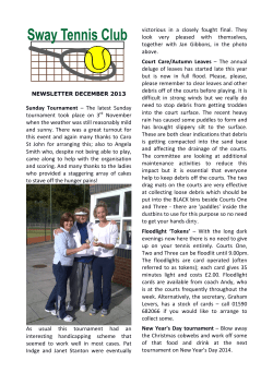 Sunday Tournament &ndash; The latest Sunday tournament took place on