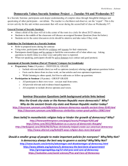 Democratic Values Socratic Seminar Project -