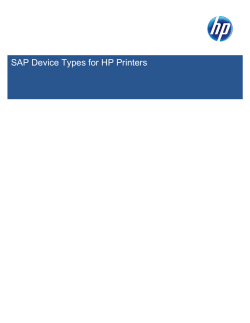 SAP Device Types for HP Printers