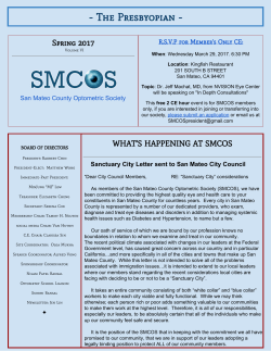 Check out our Newsletter - San Mateo Optometric Society