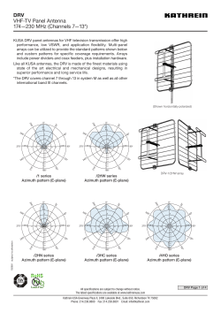 DRV VHF-TV Panel Antenna 174&mdash;230 MHz (Channels 7&mdash;13*)