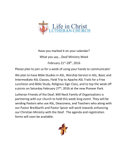 Have you marked it on your calendar? What you say&hellip;.Deaf Ministry