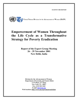 Empowerment of Women Throughout the Life Cycle as a