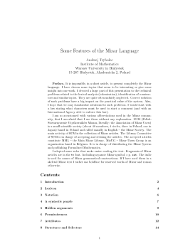 Some Features of the Mizar Language