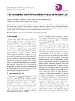 The Wonderful Multifunctional Nucleolus of Hepatic Cell