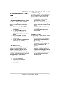 B2. Corporate Governance （36問） - US-CPA