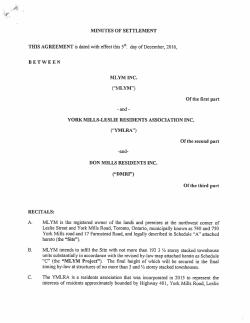 MINUTES OF SEEFLEMENT THIS AGREEMENT is dated with effect