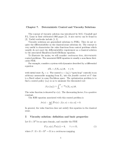 Chapter 7. Deterministic Control and Viscosity Solutions 1 Viscosity