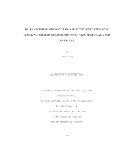 balkan ecumene and synthesis in selected compositions for
