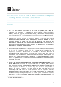 EEF response to the Future of Apprenticeships in England