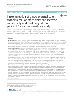 Implementation of a new prenatal care model to reduce office visits