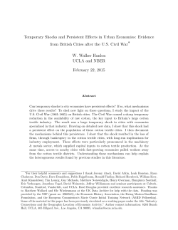 Temporary Shocks and Persistent Effects in Urban Economies