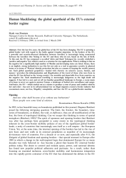 Human blacklisting: the global apartheid of the EU`s external border