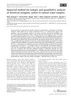 Improved method for isotopic and quantitative analysis of dissolved
