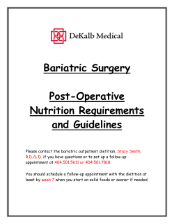 Bariatric Surgery Post-Operative Nutrition