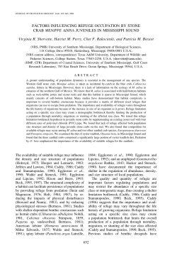FACTORS INFLUENCING REFUGE OCCUPATION BY STONE
