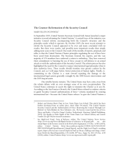 The Counter-Reformation of the Security Council