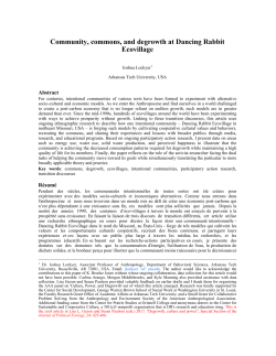 Community, commons, and degrowth at Dancing Rabbit Ecovillage