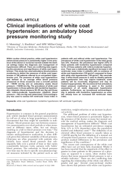 Clinical implications of white coat hypertension: an