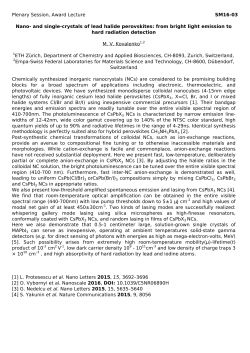 and single-crystals of lead halide perovskites