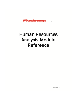 MicroStrategy Human Resources Analysis Module Reference