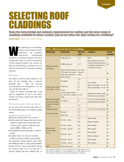 selectIng roof claDDIngs