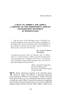 a duty to america and africa: a history of the
