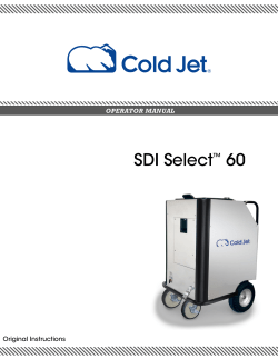 SDI Select&trade; 60 Owner`s Manual
