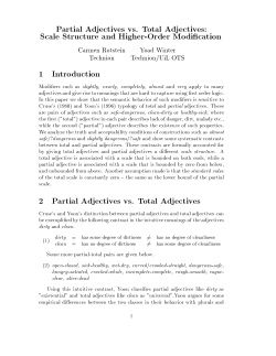 Partial Adjectives vs. Total Adjectives: Scale