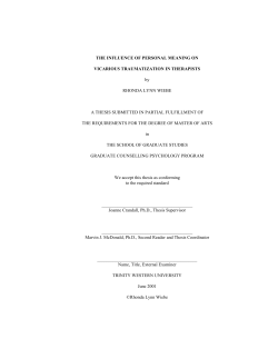The Influence of Personal Meaning on Vicarious Traumatization in
