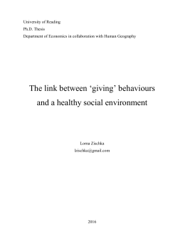 The link between `giving` behaviours and a healthy social environment