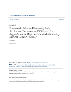 Potentiate Liability and Preventing Fault Attribution: The Intoxicated