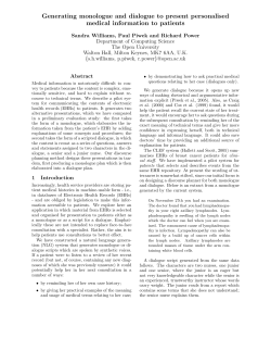 Generating monologue and dialogue to present