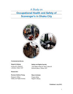 Research Report on Dalit Scavenger`s in Dhaka City