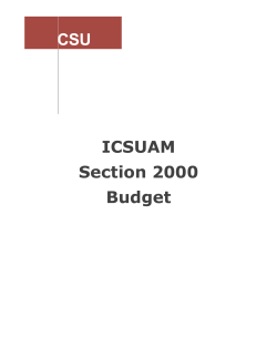 ICSUAM Section 2000 Budget CSU