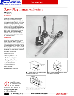 Screw Plug Immersion Heaters Overview