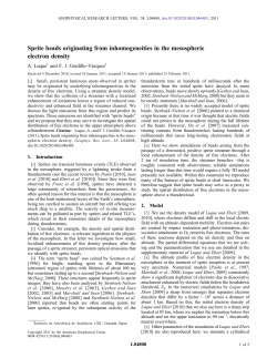Sprite beads originating from inhomogeneities in the mesospheric