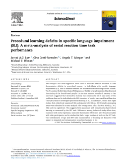 Procedural learning deficits in Specific