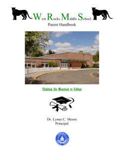 Parent Handbook - West Rocks Middle School