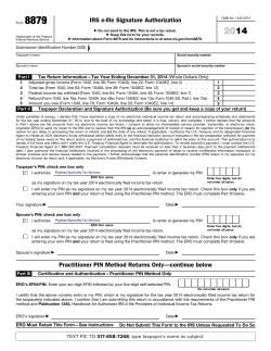 2014 Form 8879 Only